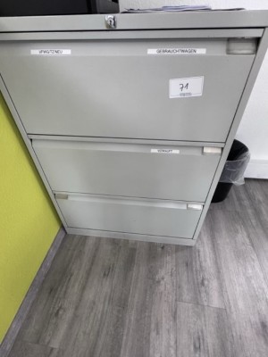 1 Metallhängeregistraturschrank, 2-reihig, 3-zugig